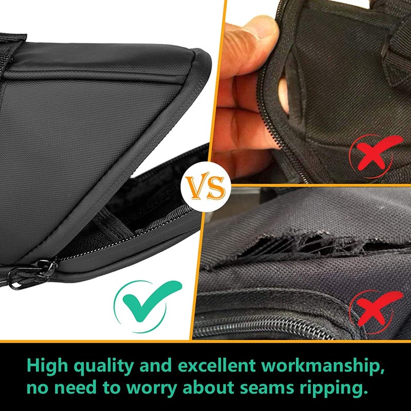 PDEEY Bike Saddle Bag, Bicycle Under Seat Pouch, Cycling Wedge Pack for Mountain Road, Cycling Accessories Storage Velcro Pack Waterproof Durable Pouch for Mountain, Beach or Road Bikes - Image 4